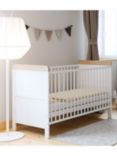 Little Acorns Classic Two-Tone Cotbed, White/Oak