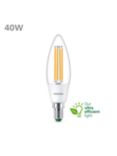 Philips Ultra Efficient 2.3W E14 LED Candle Bulb, White/Clear