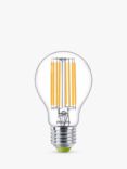 Philips Ultra Efficient 4W E27 LED Classic Bulb, Pack of 2, Warm White/Clear