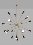 Pure White Lines Alexandra Sputnik 19 Arm Ceiling Light, Black