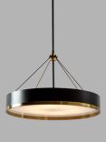 Pure White Lines Moscow Large Drum Pendant Ceiling Light, Black