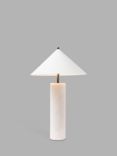 Pure White Lines Alaska Marble Table Lamp, White