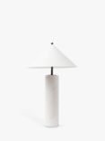 Pure White Lines Alaska Marble Table Lamp, White