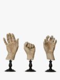 Pure White Lines Hand Study Sculpture, Set of 3, Natural/Black