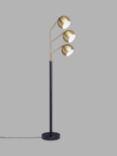 John Lewis Hector 3 Arm Floor Lamp, Antique Brass/Black