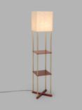 John Lewis Harrison Square Shelves Floor Lamp, Walnut/Steel