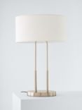 John Lewis Duet Table Lamp, Brushed Steel