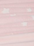 John Lewis Baby Star Print Fleece Blanket, Pink