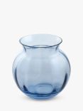 Dartington Crystal Florabundance Anemone Vase, H12.5cm, Ink Blue