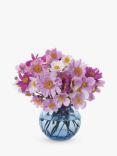 Dartington Crystal Florabundance Anemone Vase, H12.5cm, Ink Blue