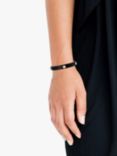 AllSaints Leather Studded Bracelet, Black/Warm Brass