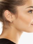 AllSaints Crystal Hexagon Huggie Hoop Earrings, Warm Brass