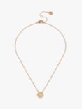 AllSaints Coin Pendant Chain Necklace, Warm Brass