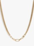 AllSaints Curb Chain Toggle Necklace, Warm Brass