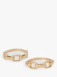 AllSaints Link Stacking Rings, Warm Brass, Pack of 2