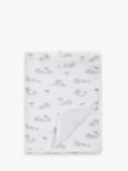 John Lewis Elephant Print Reversible Muslin Swaddle Blanket, 120 x 120cm