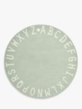 John Lewis Alphabet Wool Rug, Dia. 100cm, Green