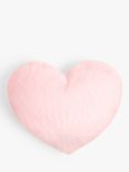 John Lewis Kids' Faux Fur Heart Cushion, Pale Pink