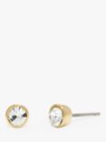 Coach Crystal Halo Pave Stud Earrings, Gold