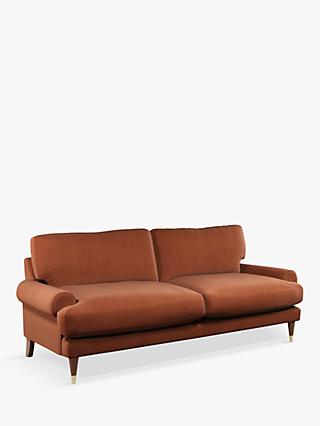 Roche Range, John Lewis + Swoon Roche Large 3 Seater Sofa, Dark Leg, Rust Velvet