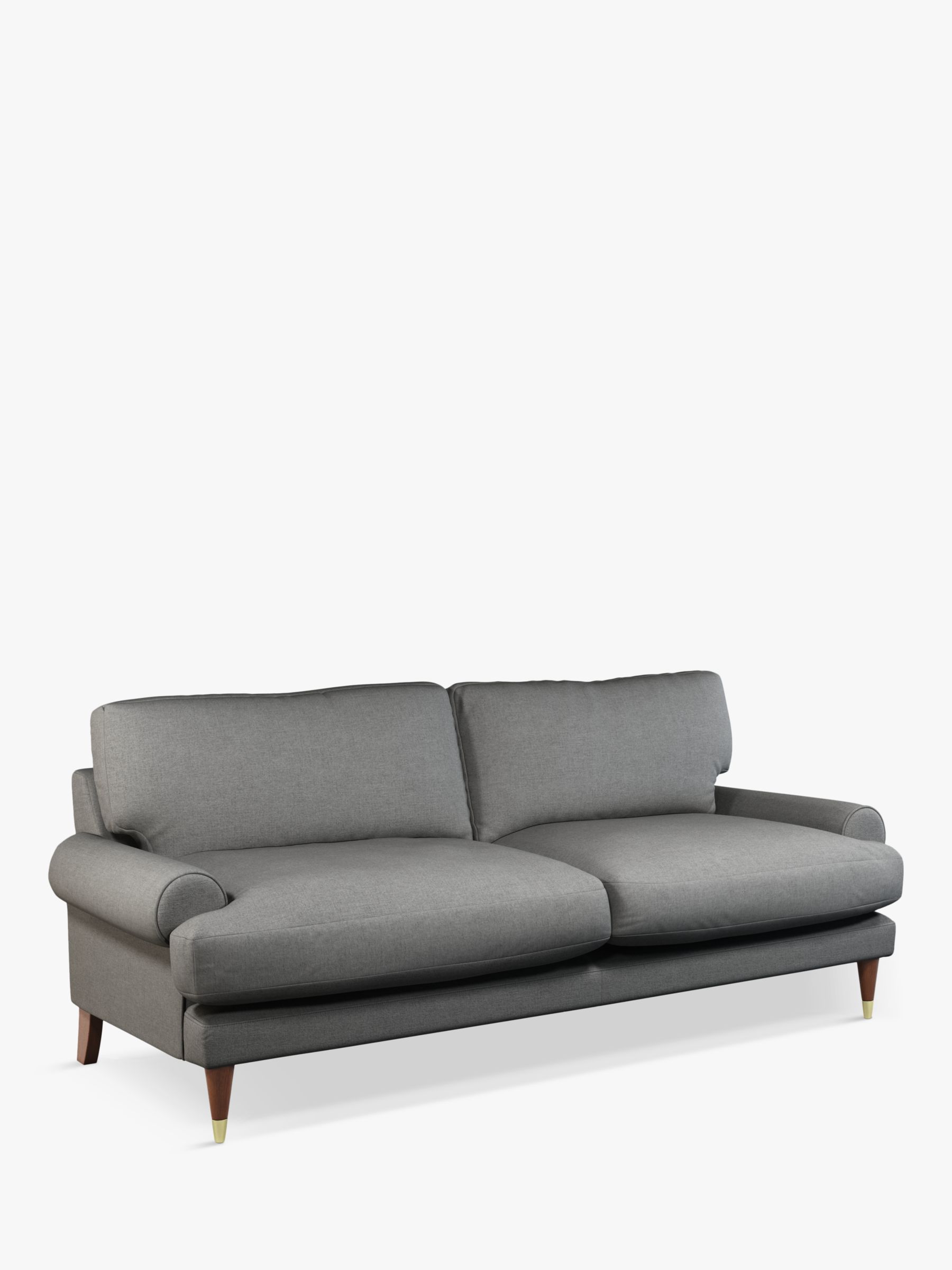 Roche Range, John Lewis + Swoon Roche Large 3 Seater Sofa, Dark Leg, Nickel Weave