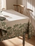 John Lewis Japonica Rectangular Cotton Tablecloth, 250 x 160cm, Green