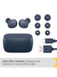 Jabra Elite 4 True Wireless Bluetooth Active Noise Cancelling In-Ear Headphones with Mic/Remote, Navy