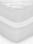 John Lewis Waterproof Mattress Protector & Fitted Sheet Set, White, Single