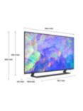 Samsung UE43CU8500 (2023) LED HDR 4K Ultra HD Smart TV, 43 inch with TVPlus, Titan Grey