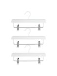 John Lewis Clip Hangers, (FSC Beech) Pack of 3, White