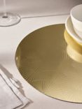 John Lewis Etched Scallop Stainless Steel Round Placemats, Set of 2, Gold