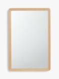 John Lewis Slim Solid Oak Wood Rectangular Wall Mirror, 75 x 50cm, Natural Oak