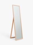 John Lewis Slim Solid Oak Wood Full-Length Cheval Mirror, 160 x 42cm, Natural Oak
