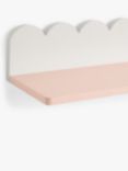 John Lewis Scalloped Wall Shelf, Pink/Grey