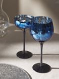 John Lewis Star Pattern Metallic Stemmed Gin Cocktail Glass, 700ml, Navy