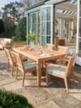 Laura Ashley Salcey 6-Seater Teak Wood Garden Dining Table & Chairs Set, Natural