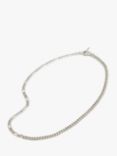 AllSaints Men's Mixed Figaro & Curb Chain Necklace, Warm Silver