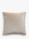 John Lewis Velvet Stripe Cushion, Oatmeal