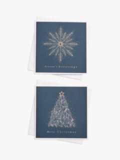 John Lewis Snowflake Large Charity Christmas Cards, Box of 8