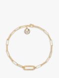 Melissa Odabash Crystal Oval Link Chain Bracelet, Gold