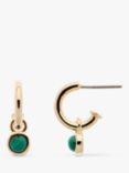 Melissa Odabash Malachite Charm Hoop Earrings, Gold/Green