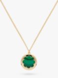Melissa Odabash Malachite Flower Pendant Necklace, Gold/Green
