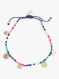 HUSH Wini Beaded Disc Friendship Bracelet, Gold/Multi