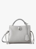 Mulberry Small Iris Heavy Grain & Silky Calf's Leather Shoulder Bag, Pale Grey