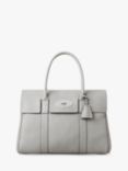 Mulberry Bayswater Heavy Grain Leather Handbag, Pale Grey