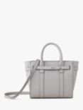 Mulberry Small Bayswater Zipped Classic Grain Leather Tote Bag, Pale Grey