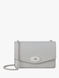 Mulberry Small Darley Small Classic Grain Leather Clutch Bag, Pale Grey