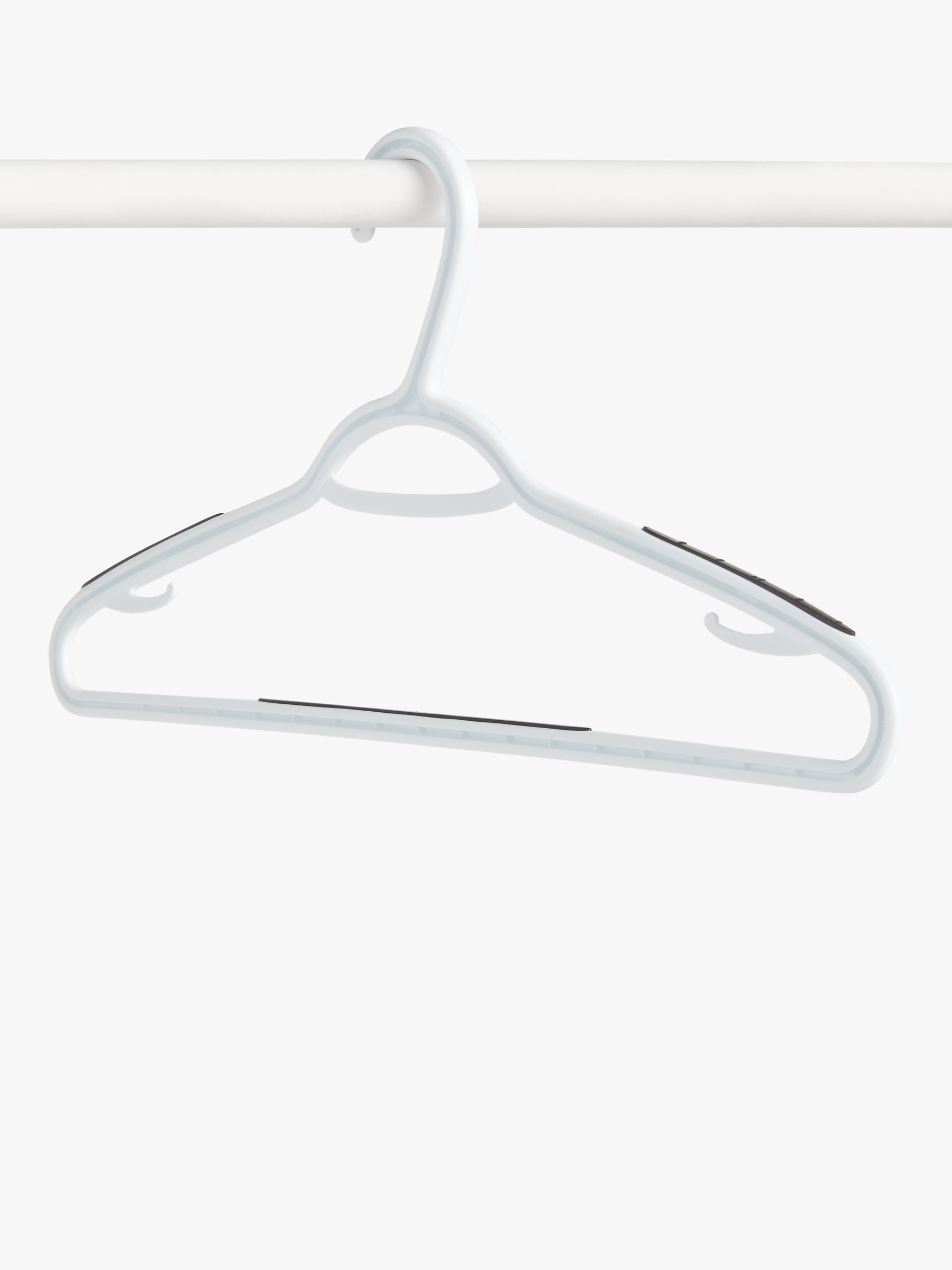 John Lewis Plastic Hangers, Pack of 10, White