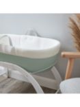 Shnuggle Dreami Moses Basket, Stand and Fitted Sheets Bundle, Eucalyptus