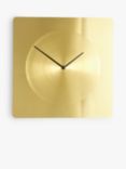 Swoon Collins Square Wall Clock, 40cm, Brass